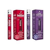 AM/PM Bundle: Sleep Aid + Brain Boost & Increase Focus | 480 Sprays (60 Servings) | Caffeine, B12, B6, Melatonin, GABA, 5-HTP
