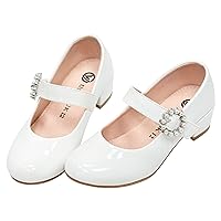 Girls Dress Shoes Mary Jane Shoes for Girls Wedding Flower Girl Shoes Princess Party School Shoes Low Heel Flats for Little/Big Kids