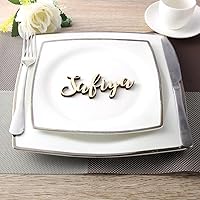 Custom Party Decoration Wedding Place Cards Personalized Wood Names Place Name Settings Guest Name Tags Wedding Table Decoration (Wood,1pcs)