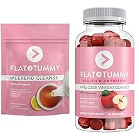 Flat Tummy 30 Day Tea Cleanse and 60 Apple Cider Vinegar Gummies Digestion and Detox Support