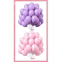 PartyWoo Pastel Pink Balloons 50 pcs 12 and Pastel Purple Balloons 50 pcs 12 Inch