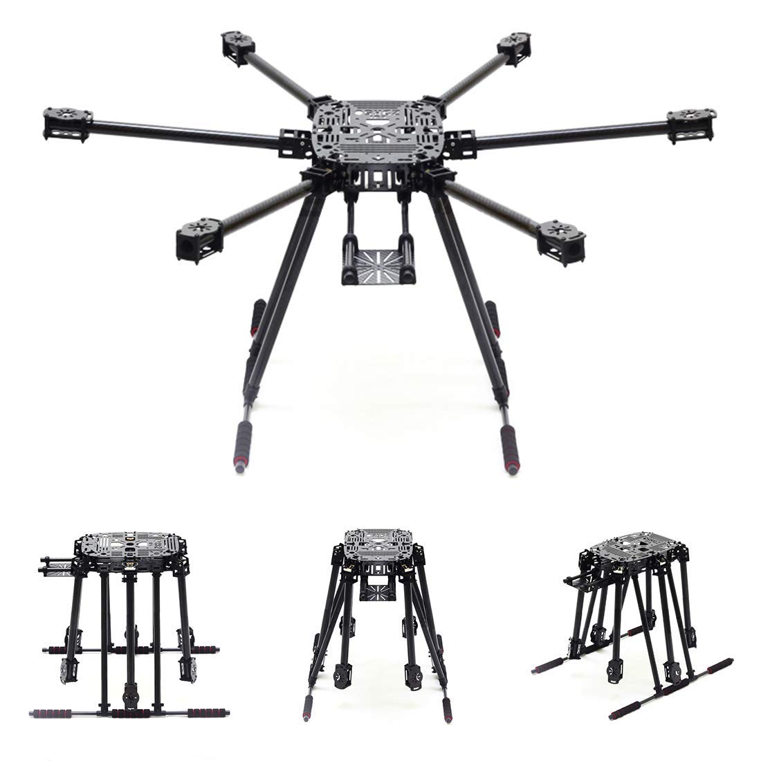 JMT ZD850 850mm 6 Axle Full Carbon Fiber Frame Kit with Unflodable Landing Gear Foldable Arm ZD 850 for DIY FPV Aircraft Hexacopter