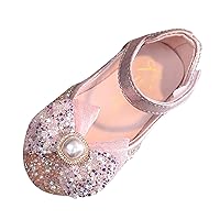 Extra Wide 9 Toddler Shoes Children Shoes Fashion Flat Bottom Princess Shoes with Diamond Single Shoe Big Kids Shoes