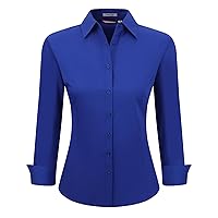 Esabel.C Womens Button Down Shirts Long Sleeve Regular Fit Stretch Work Blouse