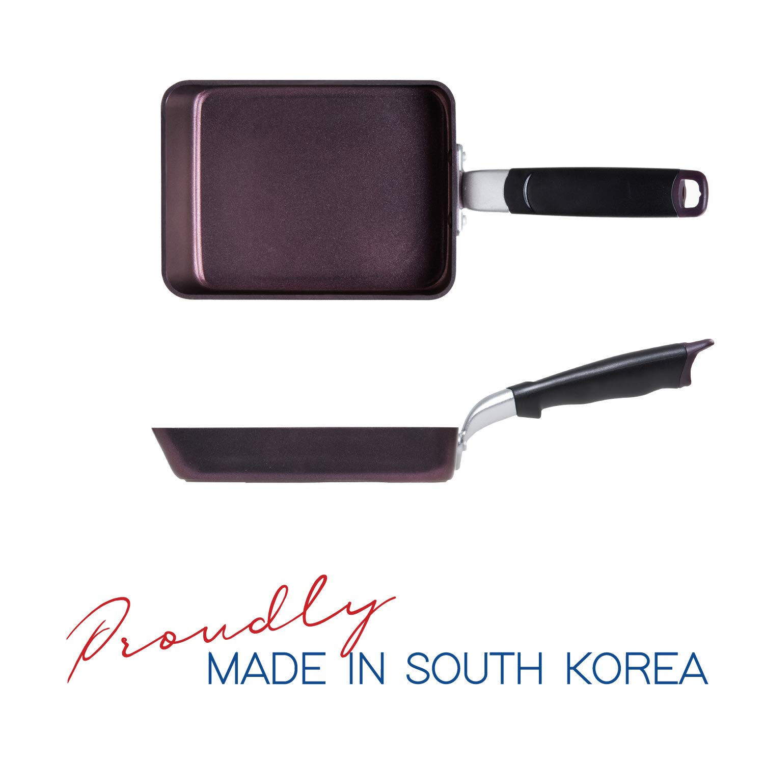 TECHEF - Tamagoyaki Japanese Omelette Pan/Egg Pan Skillet, PFOA-Free, Dishwasher Safe, Induction-Ready, Made in Korea (Purple/Medium)