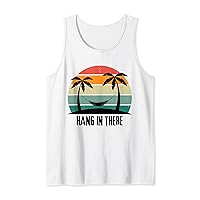 Retro Sunset Beach Hammock, HANG IN THERE, Surfer Tank Top