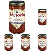 Victoria Tomato Basil Sauce, 24 Ounce (Pack of 5)