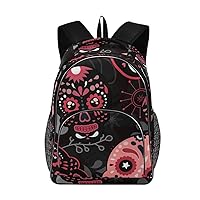 ALAZA Mexican Day of The Dead Skull Dots Line Travel Laptop Backpack College School Computer Bag for Boys Girls