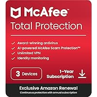 McAfee Total Protection 2024 | 3 Device | Cybersecurity Software Includes Antivirus, Secure VPN, Password Manager, Dark Web Monitoring McAfee Total Protection 2024 | 3 Device | Cybersecurity Software Includes Antivirus, Secure VPN, Password Manager, Dark Web Monitoring Download