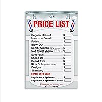 Barber Shop Price List Poster Barber Service Menu Table Poster (1) Canvas Painting Posters and Prints Wall Art Pictures for Living Room Bedroom Decor 08x12inch(20x30cm) Unframe-Style