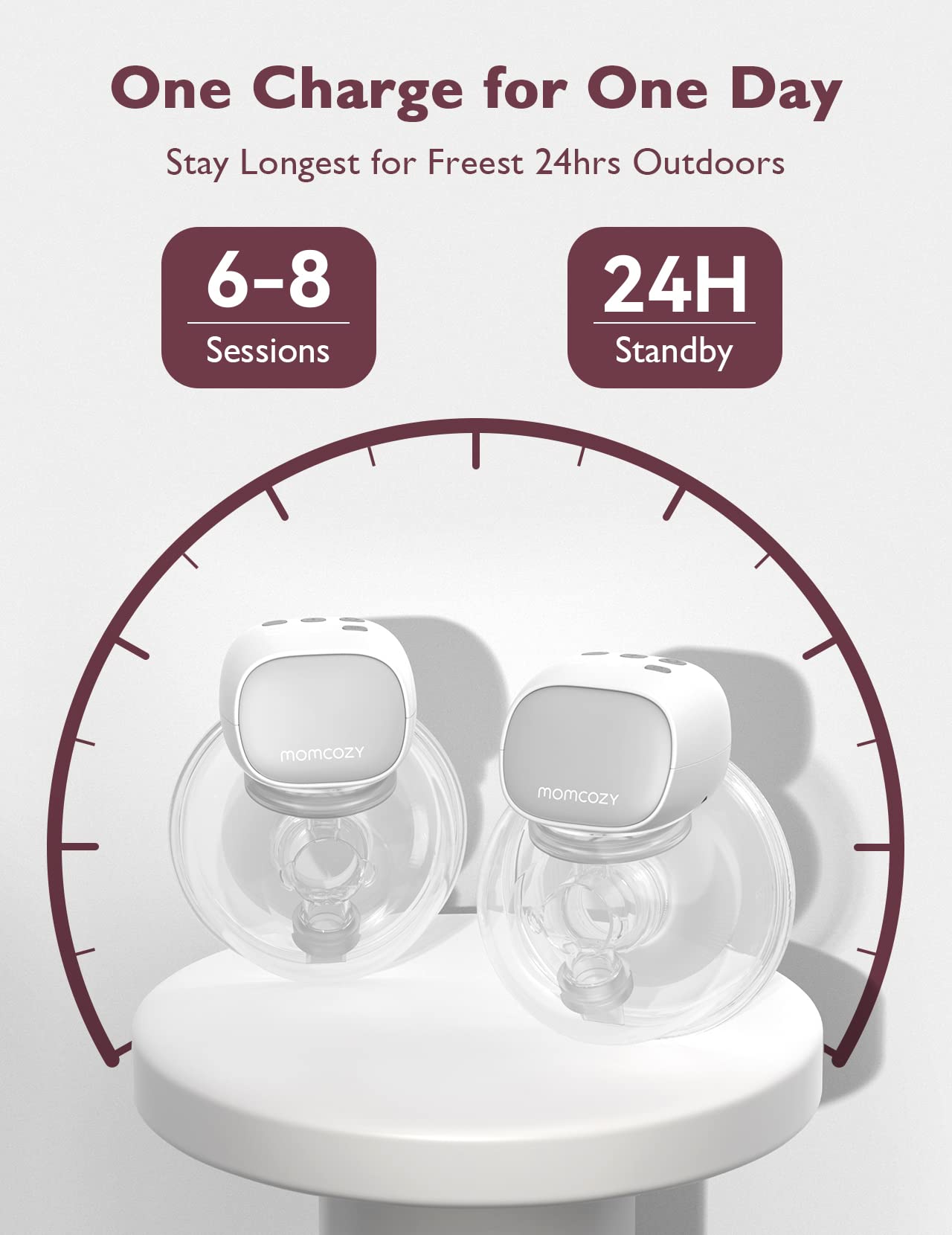 Momcozy S9 Pro Hands Free Wearable Breast Pump of Longest Battery Life & LED Display, Double Portable Electric Breast Pump with 2 Modes & 9 Levels - 24mm, 2 Pack Gray