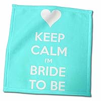 3dRose EvaDane - Funny Quotes - Keep Calm Im Bride to be. Aqua. - Towels (twl-193551-3)