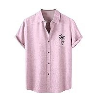 Mens Short Sleeve Button Down Shirts Big and Tall Hawaiian Floral Shirts Summer Tropical Holiday Beach Shirts