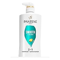 Pantene Pro-V Smooth & Sleek 2 in 1 Shampoo & Conditioner,17.9 fl oz Pump Bottle