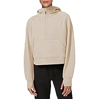 LASLULU Womens Hoodies Fleece Lined Collar Pullover 1/2 Zipper Sweatshirts Long Sleeve Crop Tops Sweater Thumb Hole