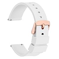 WOCCI Silicone Watch Bands - Quick Release Soft Rubber Replacement Straps with Gold Buckle (14mm 18mm 20mm 22mm 24mm)