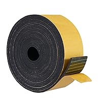 TORRAMI Adhesive Solid Neoprene Rubber Strips 1/8 (.125) inch Thick X 2 inch Wide X 10 Feet, for DIY Weather Stripping,Gasket,Seal,Pads,Crafts,Supports