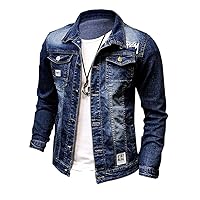 Autumn Winter Washing Korean Youth Denim Jacket,Casual Teenagers Hip Hop Clothes,Men Embroidery Coat