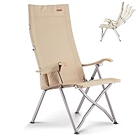 ICECO Ha1600 Adjustable Camping Chairs for Adults, Foldable High Back Camping Chair, Portable Folding Chairs for Outside, Reclining Outdoor Chair with Storage Bag, 400LBS, 10 Years Warranty