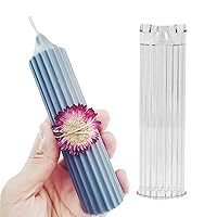 3D Gear Tip Cylindrical Mould Fine Tooth Long Cylinder DIY Candle Making Supplies DIY Aromatherapy ircular Plastic Mold Scented Candle Mold Handmade Tools(1.35''x6.04'')