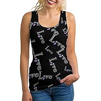 Live Love Semicolon Women's Tank Top Summer Athletic Tank Top Casual Sleeveless Shirts for Beach Holiday