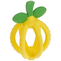 Itzy Ritzy Teething Ball & Training Toothbrush - Silicone, BPA-Free Bitzy Biter Lemon-Shaped Teething Toy Features Multiple Textures to Soothe Gums & an Easy-to-Hold Design (Lemon)