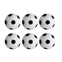 Foosball Table Replacement Foosballs, 36mm Game Table Size Black and White Tabletop Sports Soccer Balls - 6 Pack