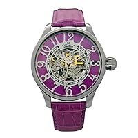 Gallucci Ladies Fashion Skeleton Automatic Wrist Watch with Arabic Figure Display and Color Dial