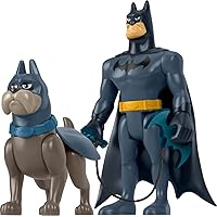 Fisher-Price DC League of Super-Pets Batman & Ace The Hound Poseable Figure & Accessory Set for Preschool Kids Ages 3+ Years