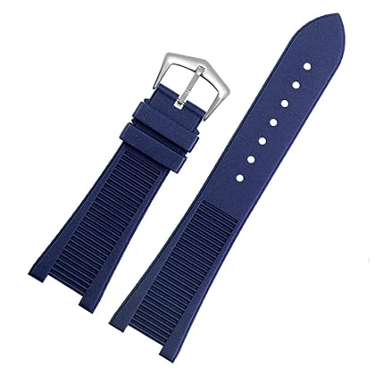 JWTPRO for Patek Philippe 5711 5712G Nautilus Wristband Silicone Black Blue Brown Wristwatch Band 25 * 13mm Sports Rubber Watch Straps (Color : 10mm Gold Clasp, Size : 25-13mm)