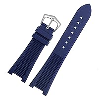 for Patek Philippe 5711 5712G Nautilus Wristband Silicone Black Blue Brown Wristwatch Band 25 * 13mm Sports Rubber Watch Straps (Color : 10mm Gold Clasp, Size : 25-13mm)