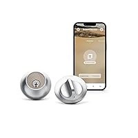 Level Home Inc Level Lock Smart Lock, Keyless Entry, Smartphone Access, Bluetooth Enabled, Works with Apple HomeKit - Satin Chrome,4.5 x 2.75 x 2.75 inches