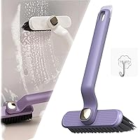 2024 New Multi-Function Rotating Crevice Cleaning Brush, 360 Degree Rotating Crevice Cleaning Brushes, No Dead Corners Hard Bristle Brush, Door Window Track Cleaning Brushes (Purple)