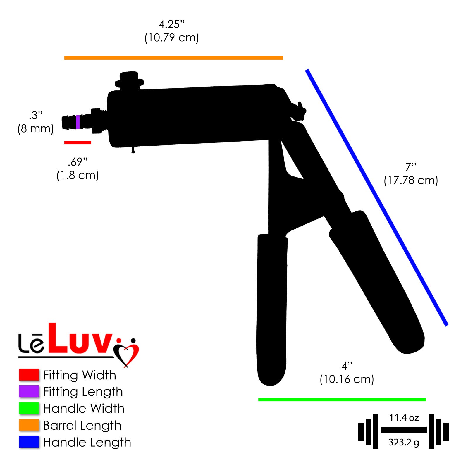 LeLuv Ultima Men's Enlargement Vacuum Pump Red Handle with Gauge 9 x 1.75 inch Cylinder