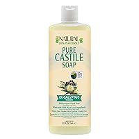 Dr. Natural Castile Liquid Soap, Eucalyptus, 32 oz - Plant-Based - Made with Organic Shea Butter - Rich in Coconut and Olive Oils - Sulfate and Paraben-Free, Cruelty-Free - Multi-Purpose Soap