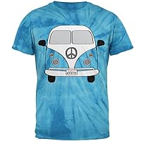 Halloween Travel Bus Costume Camper Adventure Mens T Shirt Pinwheel Blue Tie Dye MD