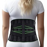 Back Brace for Lower Back Pain Women/Men, Back Support Belt with 6 Stays for Work Heavy Lifting, Breathable Lumbar Supports Sciatica, Herniated Disc, Scoliosis and More Pain Relief - M