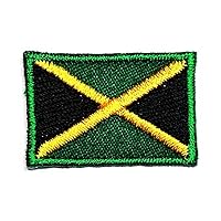 Kleenplus 0.6X1.1 INCH. Mini Jamaica Flag Patches Flag Emblem Costume Uniform Tactical Military Embroidered Applique Patch Decorative Repair Accessory Sewing
