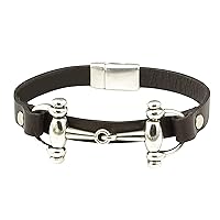 Silver Snaffle Bit Cuff Bracelet - Mens Bit Bracelet - Equestrian Jewelry