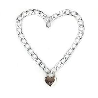 Intimate Lover Heart Chain Necklace Collar Heart Padlock Choker for Men, Women and Pet