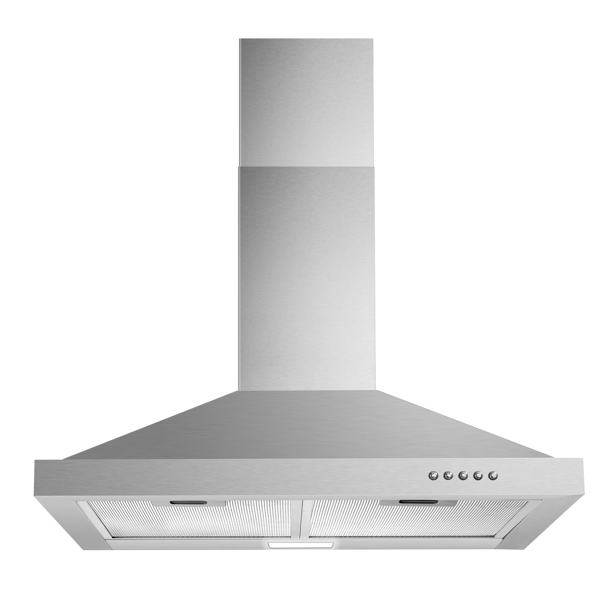 Tieasy Wall Mount Range Hood 30 inch with Ducted/Ductless Convertible Duct, Stainless Steel Chimney-Style Over Stove Vent Hood with LED Light, 3 Speed Exhaust Fan, 450 CFM