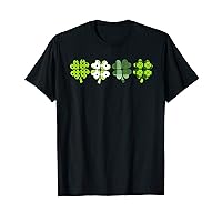 Green Plaid Leopard Shamrock Cute St Patricks Day Lucky T-Shirt