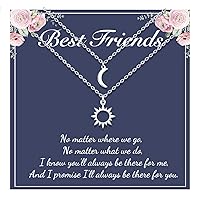 Sun and Moon Best Friend Necklace for 2 Friendship Pedant Necklaces Jewelry Gift for Women Teen Girls Best Friend