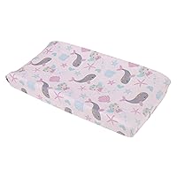 NoJo Sugar Reef Mermaid Pink, Aqua, Gray Super Soft Contoured Changing Pad Cover