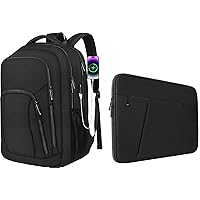 Laptop Backpack 17.3 Inch TSA Friendly Large Travel Backpack, Laptop Case Sleeve 15.6 inch, Black
