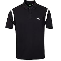 Hugo Boss Men's Pirax 1 Black Cotton Short Sleeve Polo T-Shirt