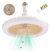 Ceiling Fans with Lights,Ceiling Fan with Light and Remote Control Modern Dimmable E27 Led Smart Ceiling Fan Light Ceiling Fan 3 Wind Speed Led Fan Lamp for Living Room