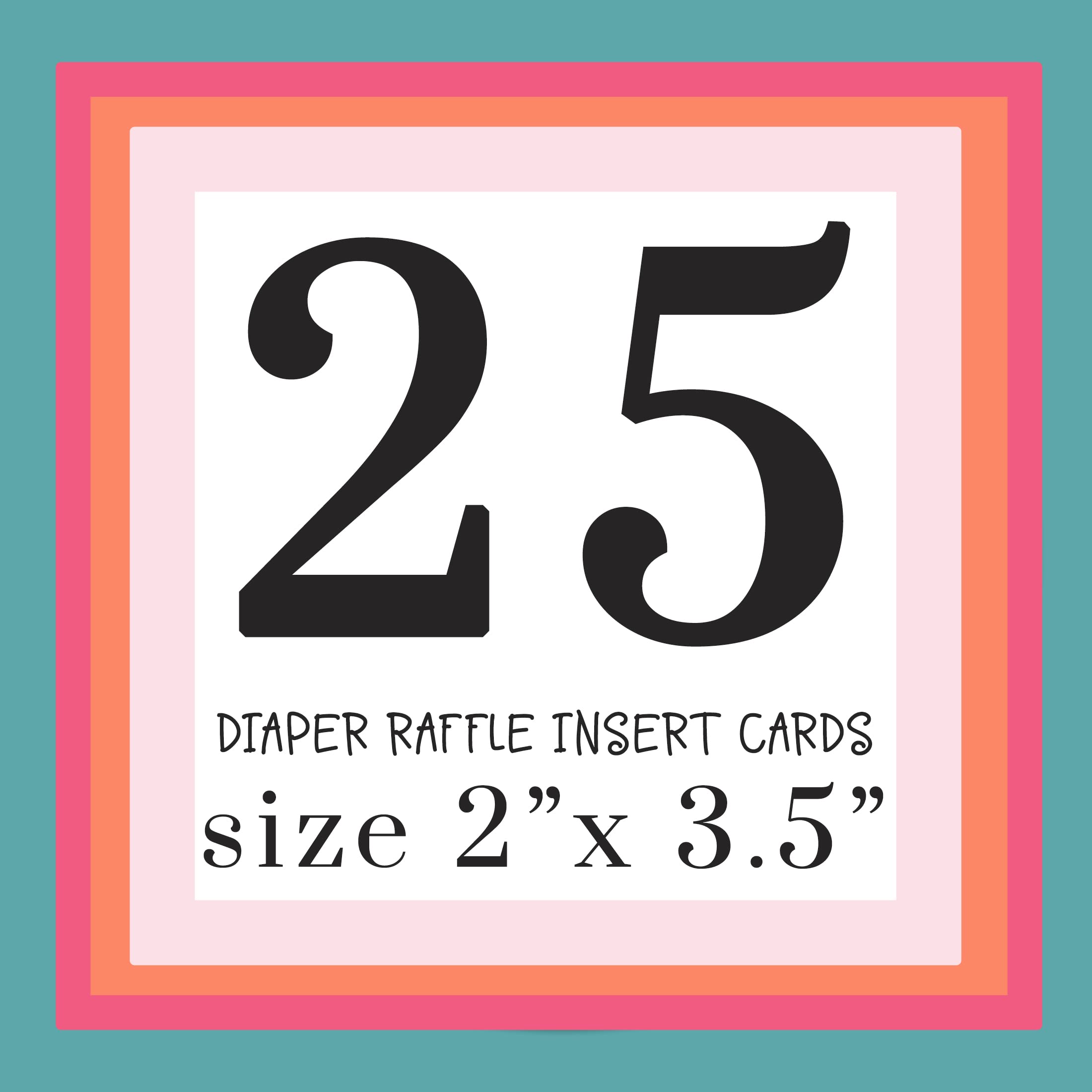 Paper Clever Party Pink and Gold Diaper Raffle Tickets (25 Pack) Girls Baby Shower Prize Drawing Games - Invitation Insert Cards Princess Twinkle Little Star 2x3.5 Set