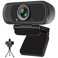 Full HD 1080P Webcam with Privacy Shutter and Tripod, Pro Streaming Web Camera with Microphone, Widescreen USB Computer Camera for Laptop Desktop
