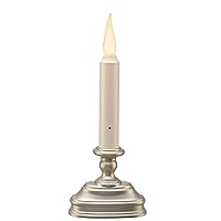 FPC1620P Battery Operated 9 Inch Window Candle New Dynamic 3 D Warm White Flicker Flame, with 3 Position Switch and Automatic On Timer